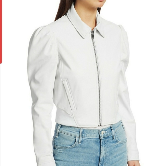 NWT LaMarque luxury white leather jacket size medium - Picture 6 of 17